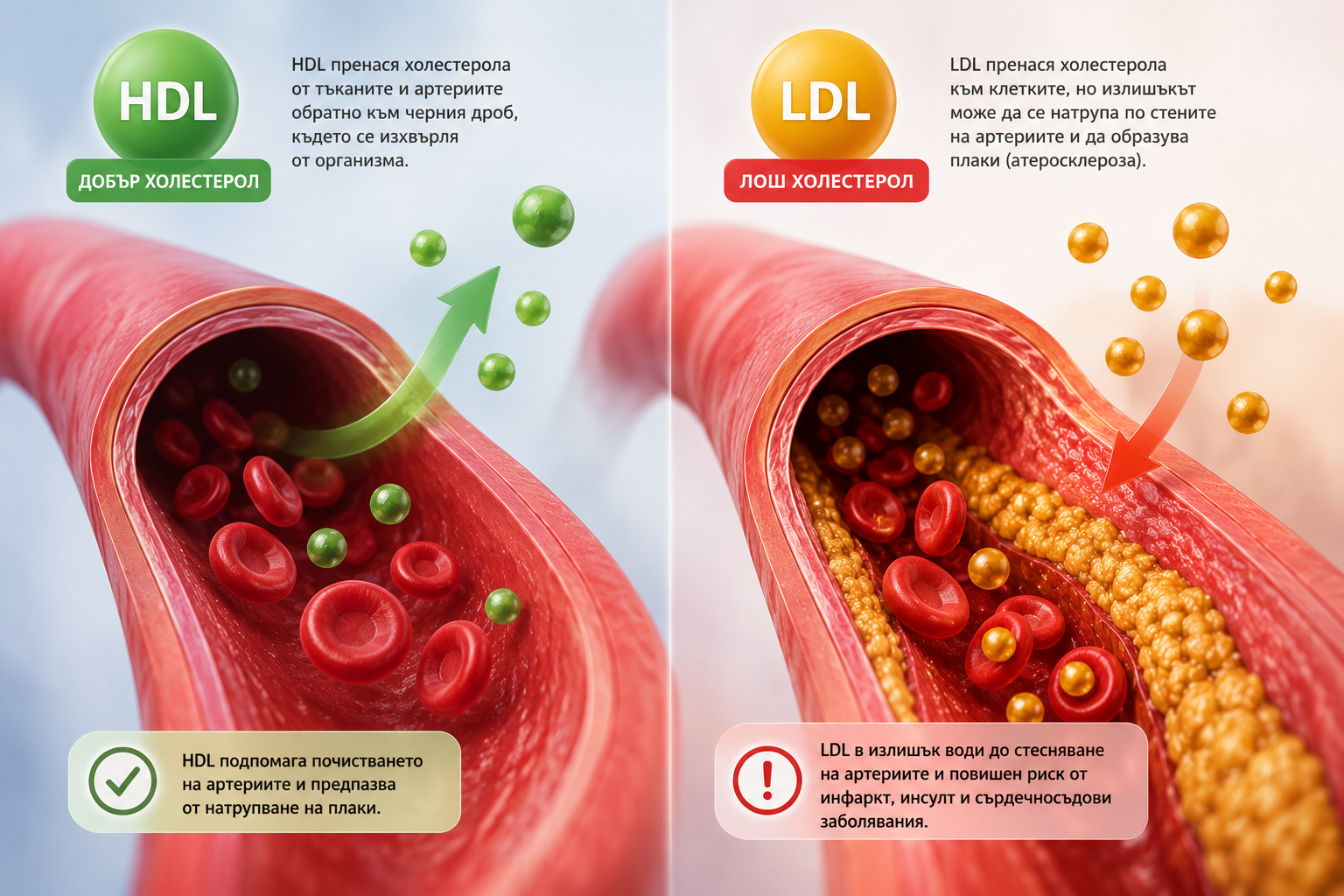 Каква е разликата между LDL и HDL