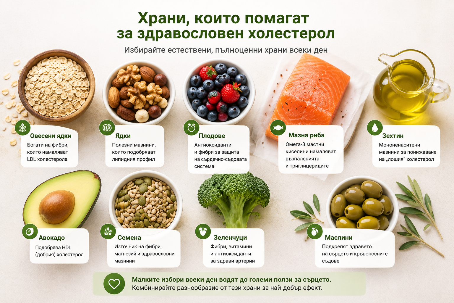 Храни, които помагат за здравословен холестерол